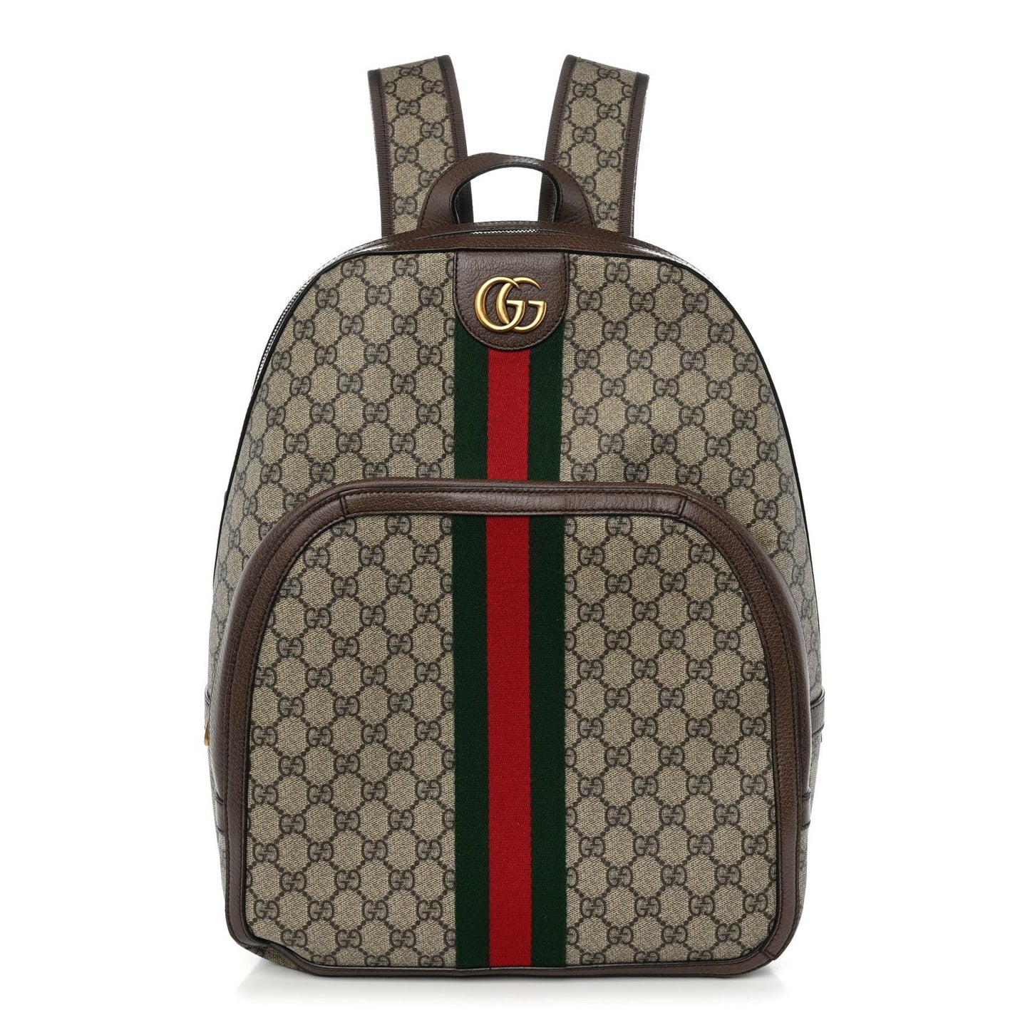 GG Supreme Monogram Medium Ophidia Day Backpack Brown