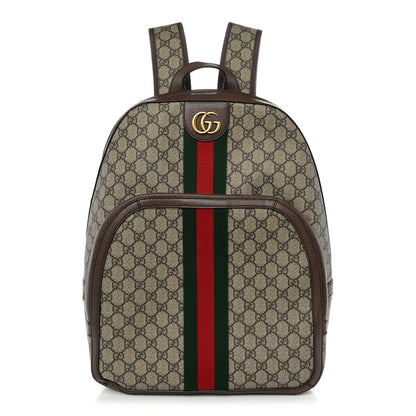 GG Supreme Monogram Medium Ophidia Day Backpack Brown
