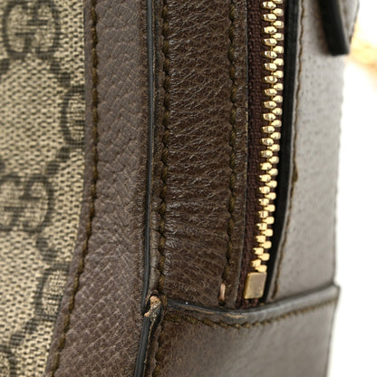GG Supreme Monogram Mini Ophidia Top Handle Shoulder Bag Brown