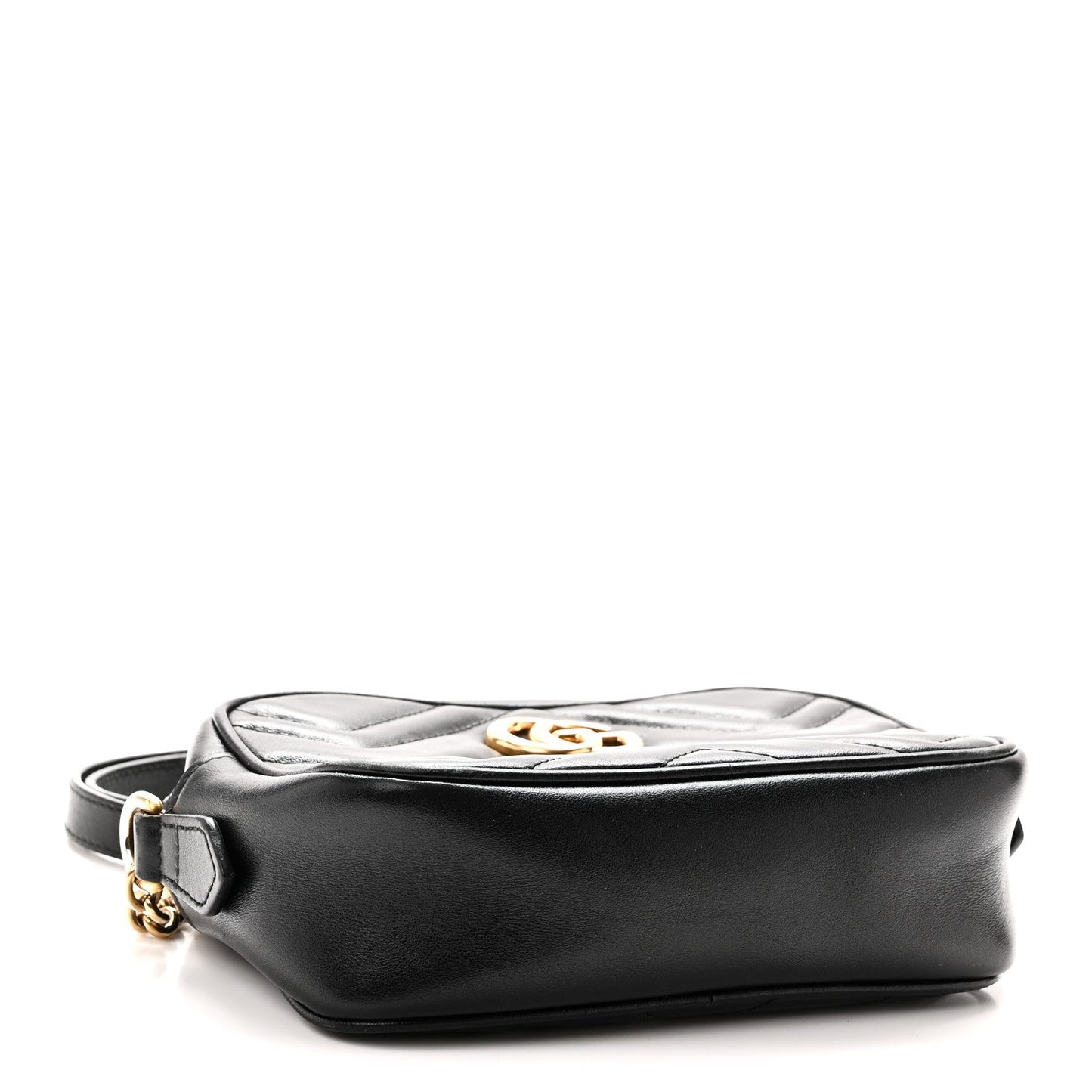 Calfskin Matelasse Mini GG Marmont Chain Shoulder Bag Black