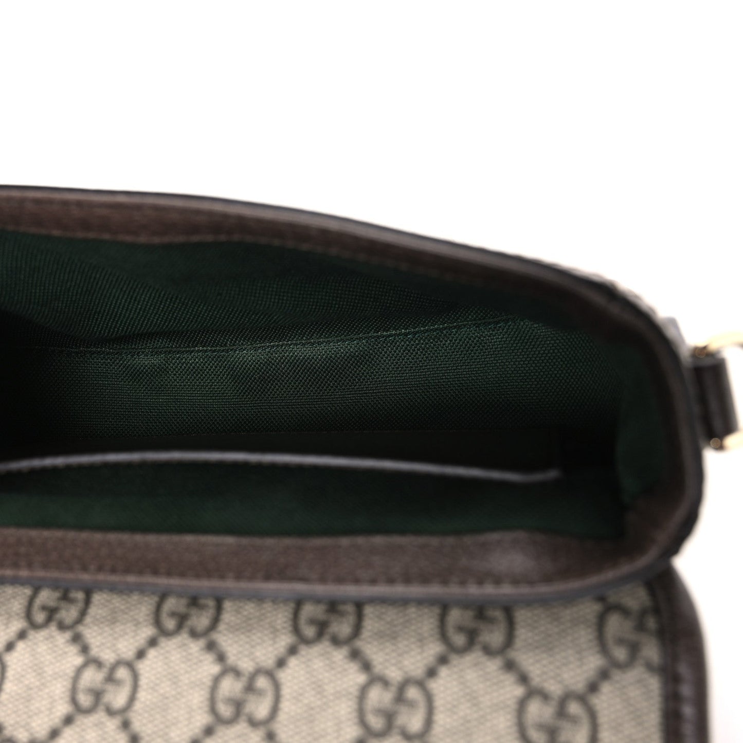 GG Supreme Monogram Textured Dollar Calfskin Small Ophidia Top Handle Shoulder Bag Beige Brown