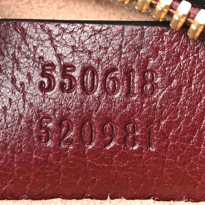 Soft Textured Calfskin Web Mini Ophidia Round Shoulder Bag Vintage Bordeaux