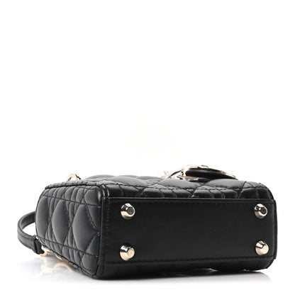 Lambskin Cannage Micro Lady Dior Black