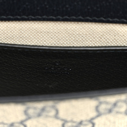 GG Supreme Monogram Textured Dollar Calfskin Web Mini Ophidia Envelope Shoulder Bag Beige Blue