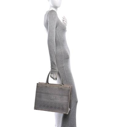 Canvas Embroidered Cannage Medium Book Tote Stone