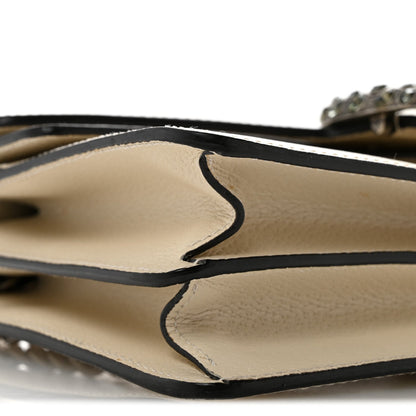 Textured Calfskin Crystal Small Dionysus Shoulder Bag Mystic White