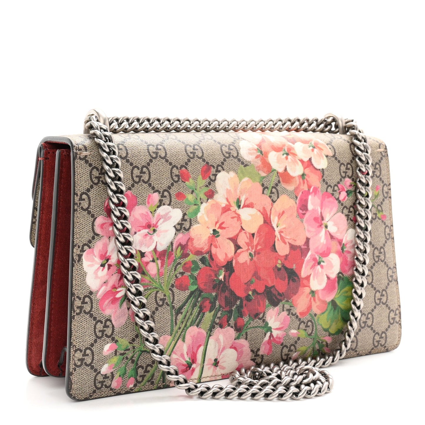 GG Supreme Monogram Blooms Small Dionysus Shoulder Bag Beige Multicolor Dry Rose
