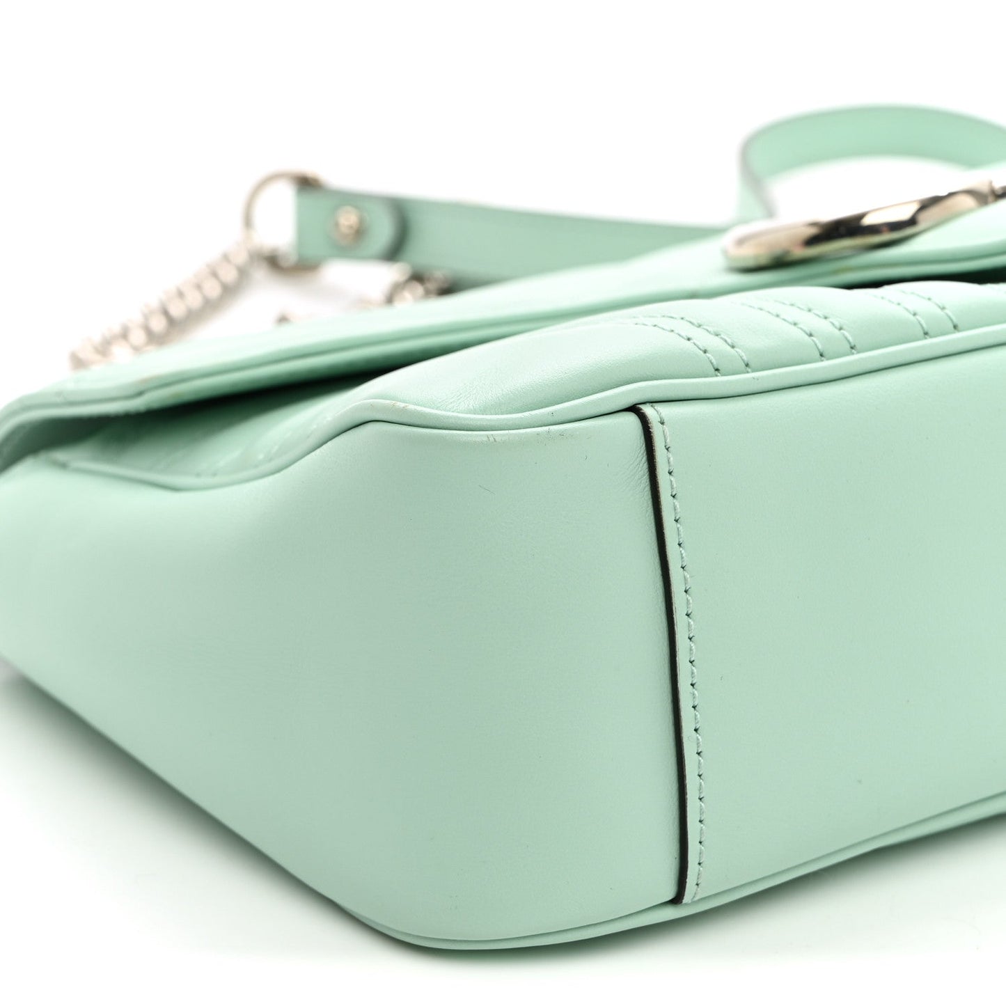 Calfskin Matelasse Small GG Marmont Shoulder Bag Water Green
