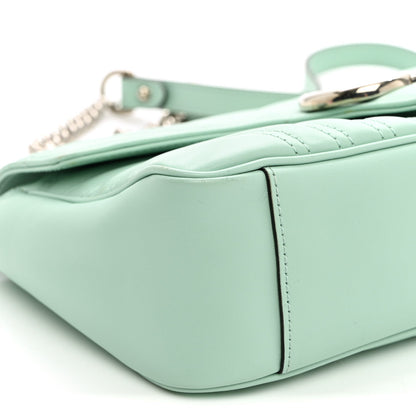 Calfskin Matelasse Small GG Marmont Shoulder Bag Water Green