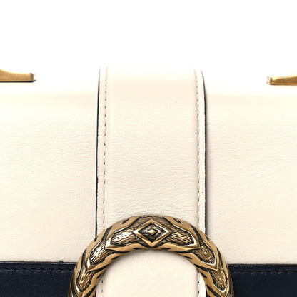 Calfskin Bamboo Web Medium Dionysus Top Handle Bag White Blue Hibiscus Red