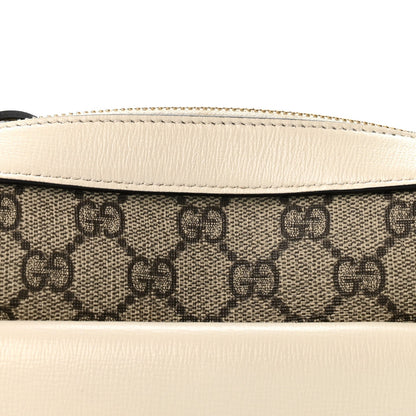 GG Supreme Monogram Small Horsebit 1955 Shoulder Bag Beige Mystic White