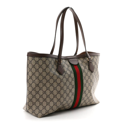 GG Supreme Monogram Medium Ophidia Shopping Tote Brown