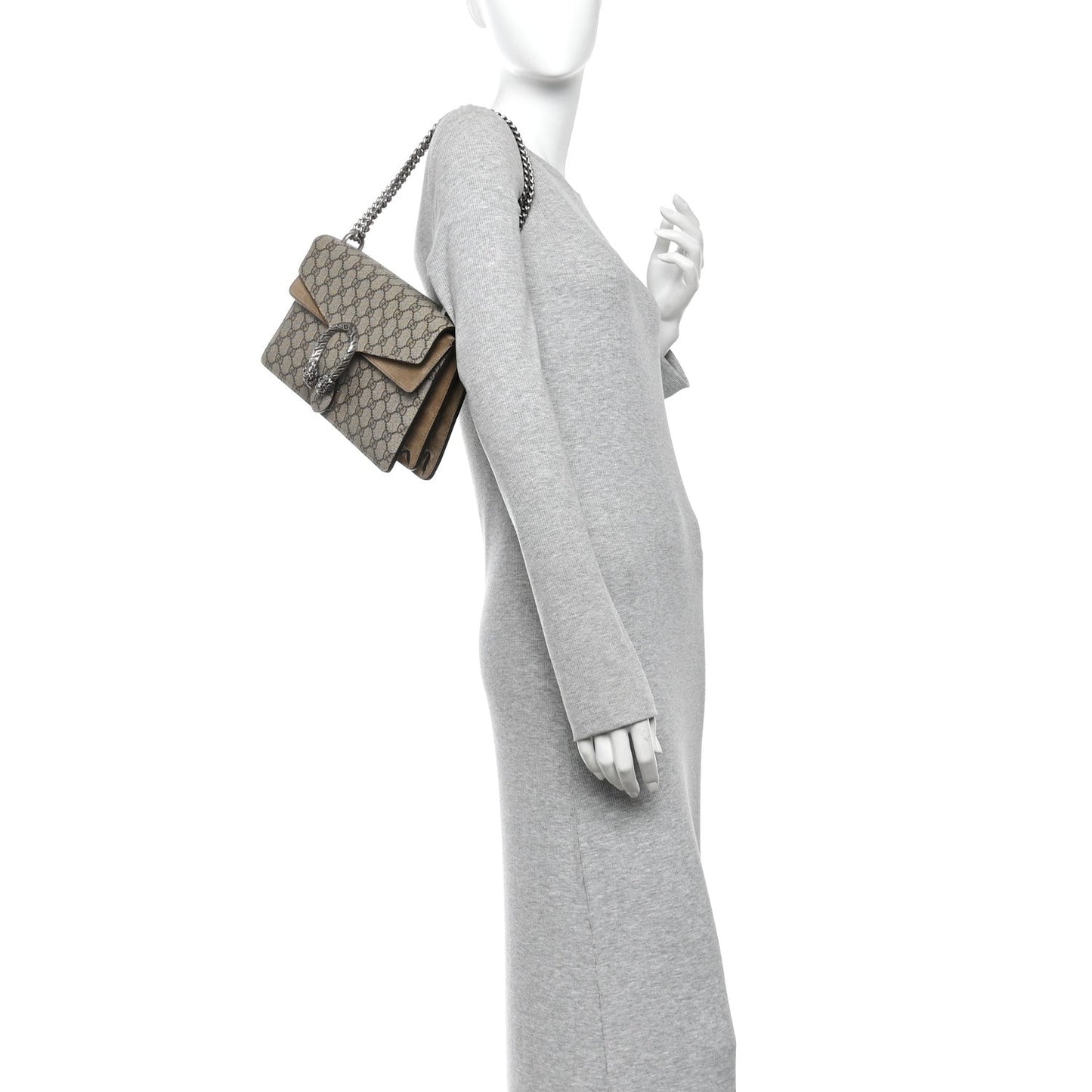 GG Supreme Monogram Small Dionysus Shoulder Bag Taupe