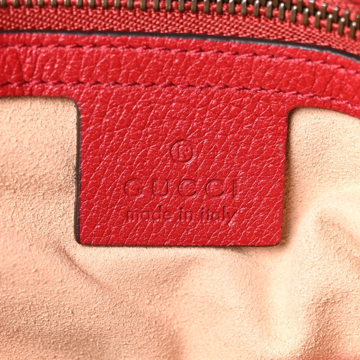 GG Supreme Monogram Medium Queen Margaret Shoulder Bag Red