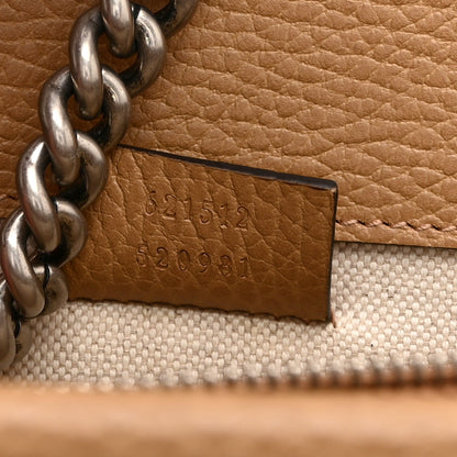 Dollar Calfskin Crystal Small Dionysus Shoulder Bag Natural Tan Black Diamond