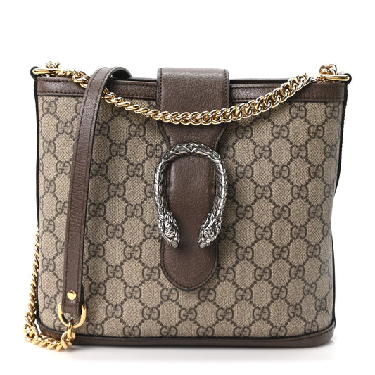 GG Supreme Monogram Medium Dionysus Bucket Bag Beige New Acero