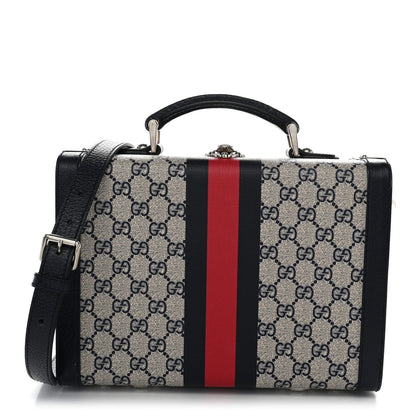 GG Supreme Monogram Web Savoy Medium Top Handle Beauty Case Beige Blue