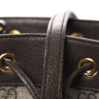 GG Supreme Monogram Web Mini Ophidia Bucket Bag Brown