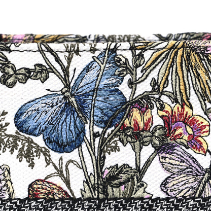 Canvas Embroidered Medium Mexico Millefiori Book Tote White Multicolor