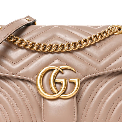 Calfskin Matelasse Small GG Marmont Shoulder Bag Porcelain Rose