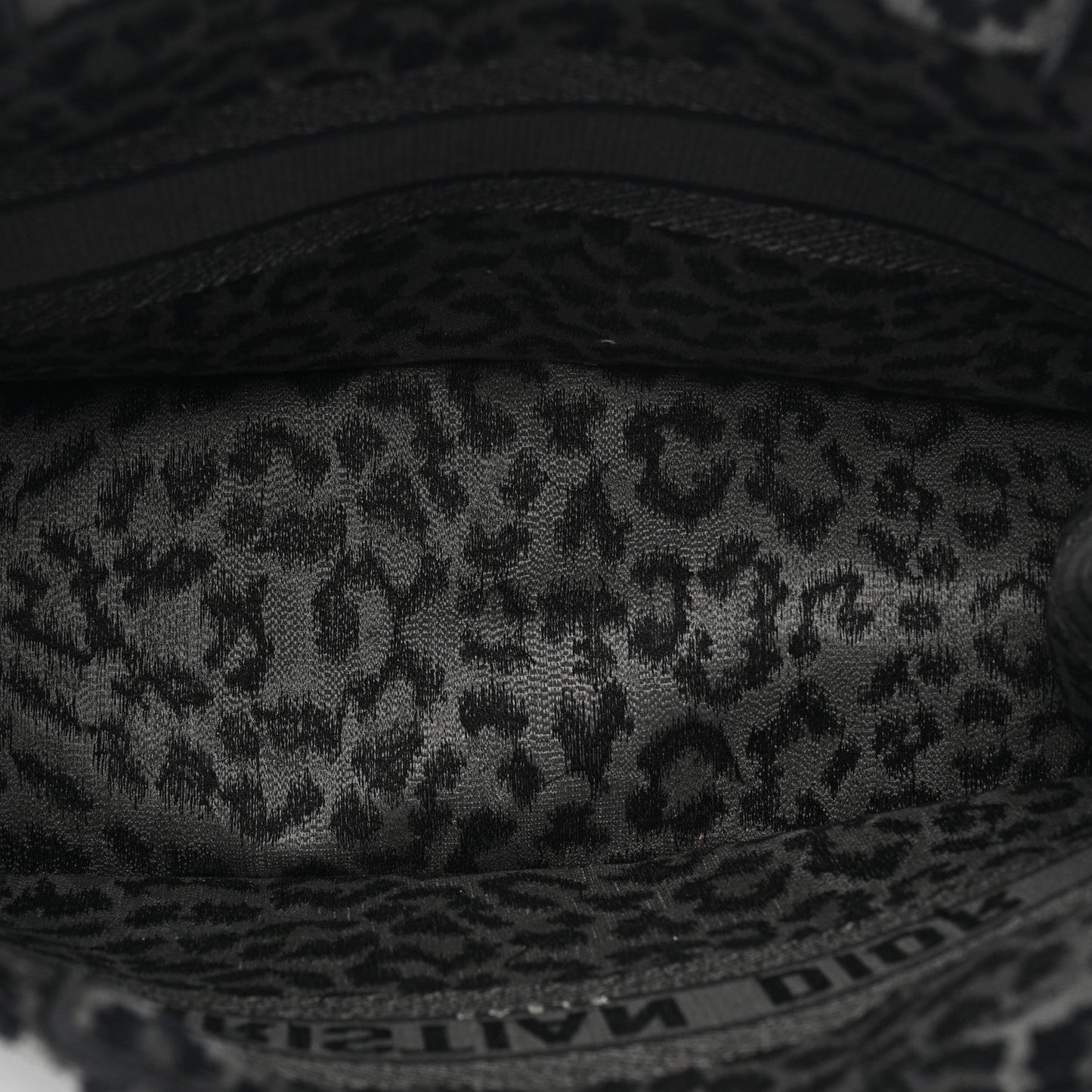 Canvas Mizza Embroidered Large Leopard Book Tote Grey