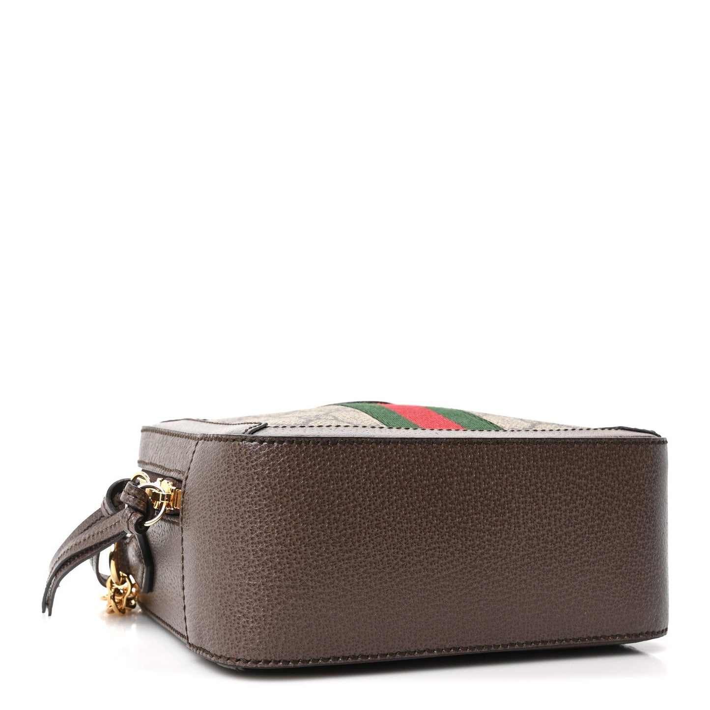 GG Supreme Monogram Mini Ophidia Top Handle Shoulder Bag Brown