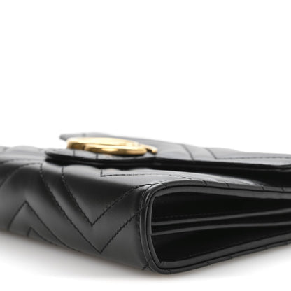 Calfskin Matelasse GG Marmont Chain Wallet Black