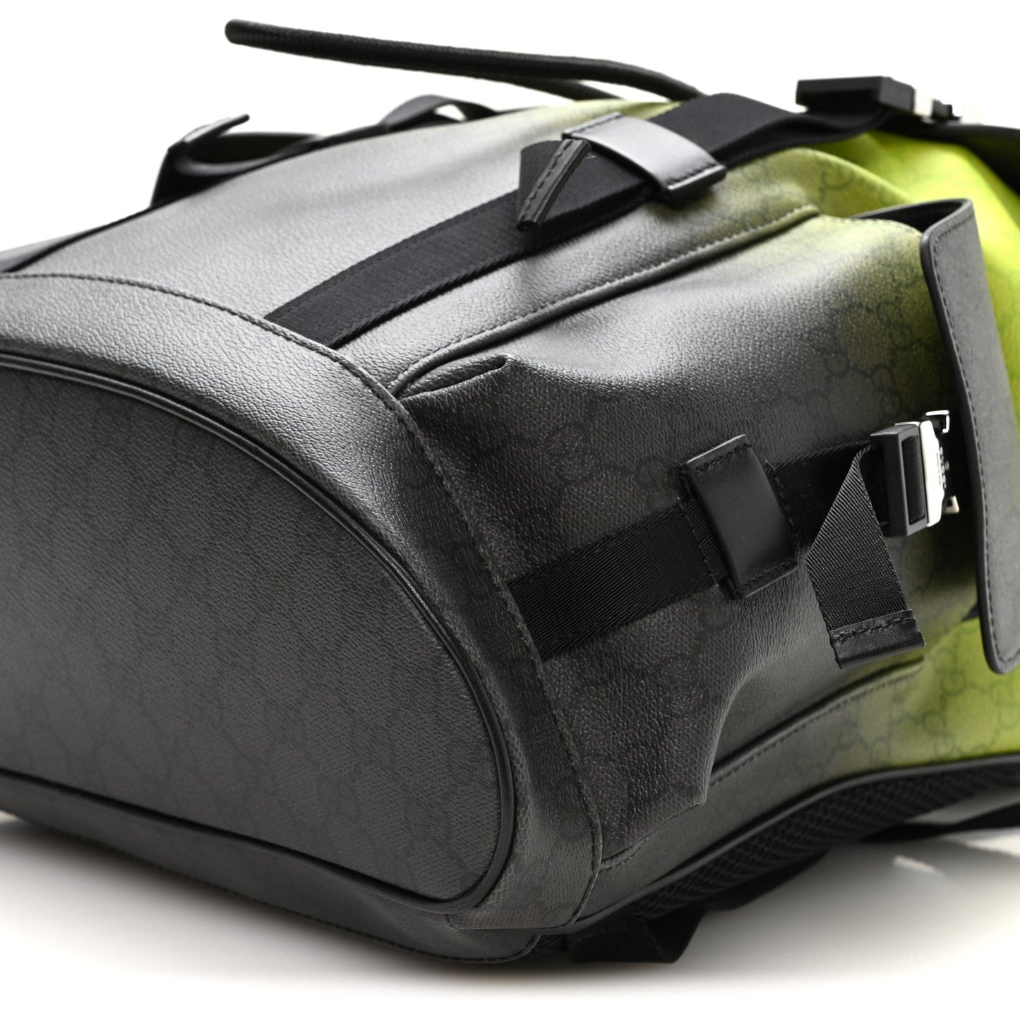 GG Supreme Monogram Large Double Buckle Backpack Green