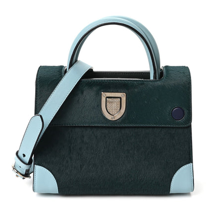 Calf Hair Calfskin Tri-Color Mini Diorever Flap Green