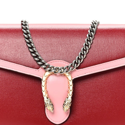Azalea Calfskin Enamel Mini Dionysus Chain Wallet New Cherry Red Wild Rose Off White