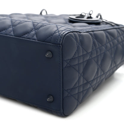 Ultra Matte Calfskin Cannage Medium Lady Dior Blue