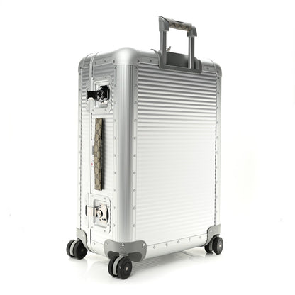 GG Supreme Monogram Aluminium Porter Medium Trolley Suitcase Silver