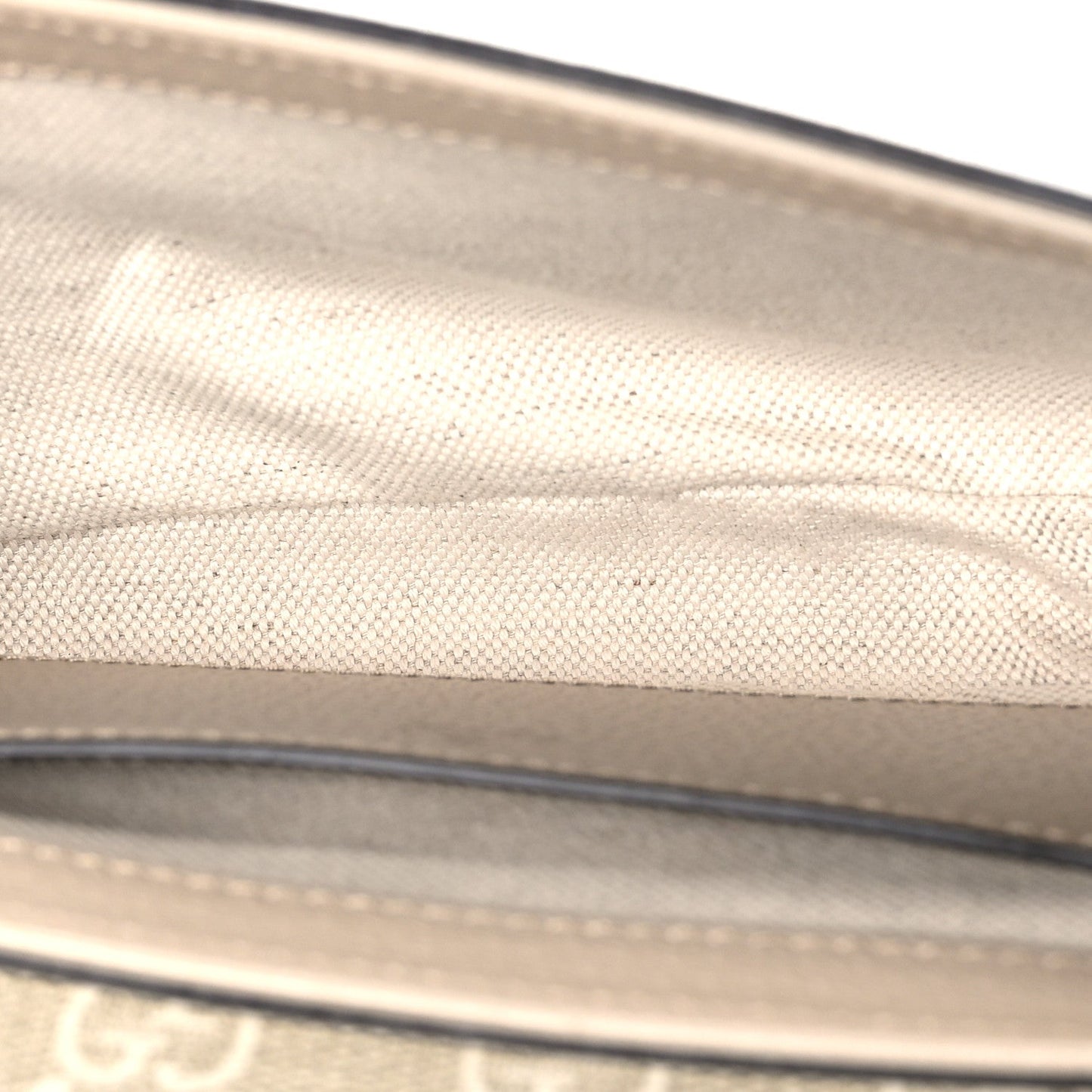 GG Supreme Monogram Textured Dollar Calfskin Web Mini Ophidia Envelope Shoulder Bag Beige Mystic White Oatmeal