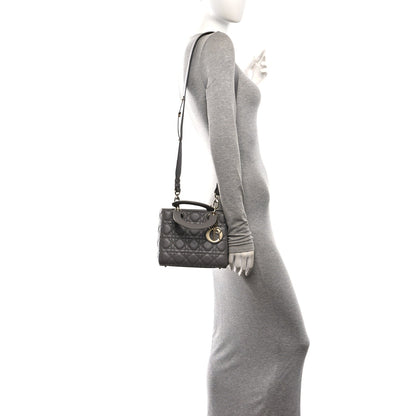 Lambskin Cannage Small My ABCDior Lady Dior Grey
