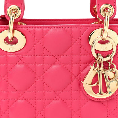 Lambskin Cannage Mini Lady Dior Pink