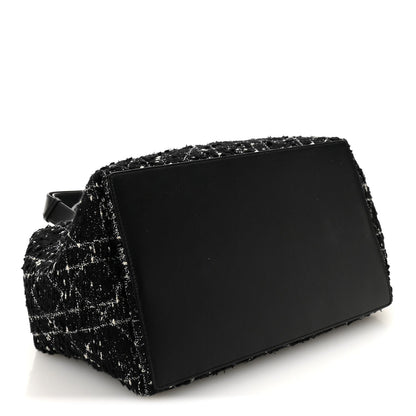 Calfskin Tweed Cannage Medium Toujours Black White