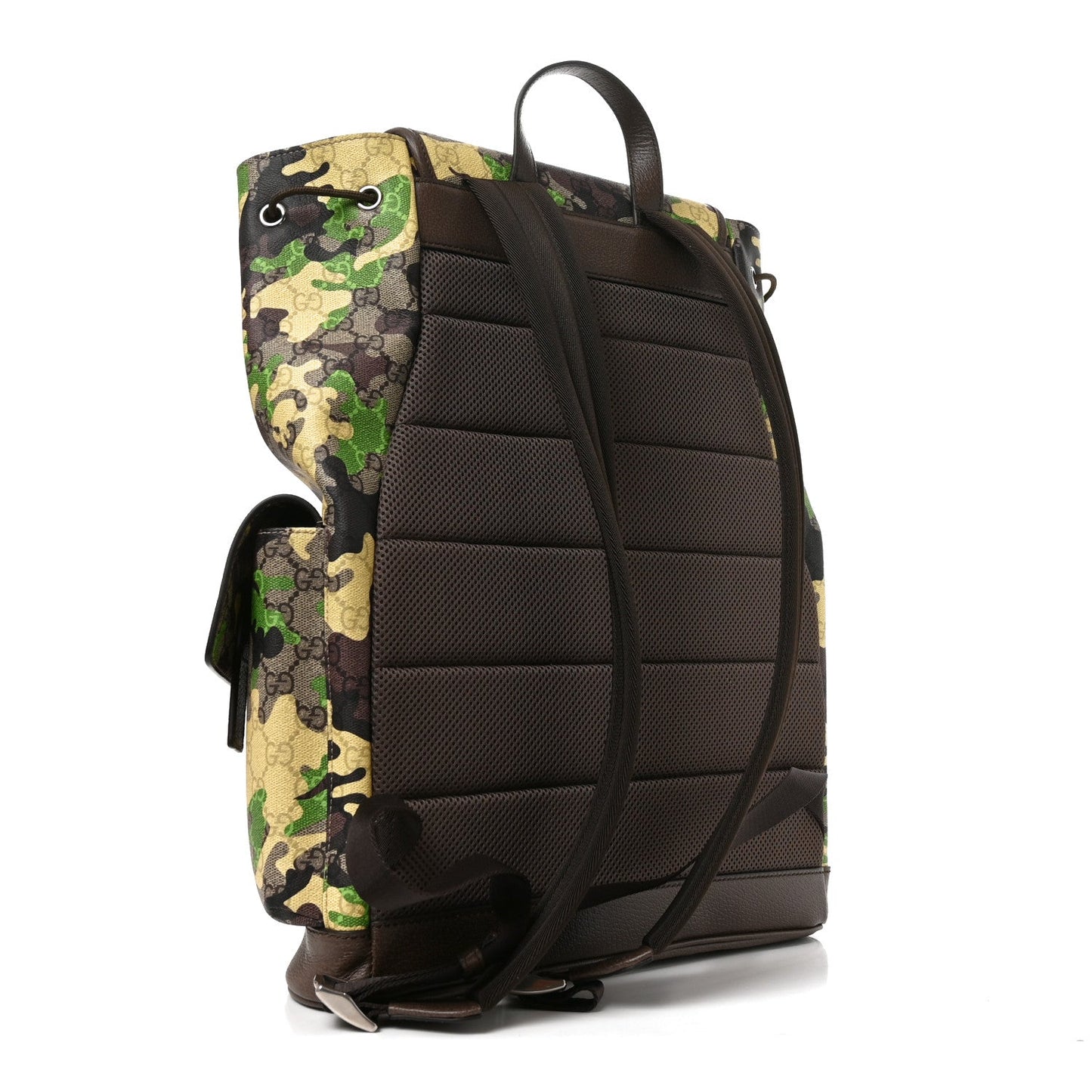 GG Supreme Monogram Camouflage Large Backpack Green Multicolor