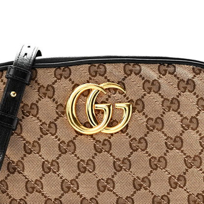 Monogram Matelasse Diagonal Small GG Marmont Chain Shoulder Bag Beige Black Beige Black