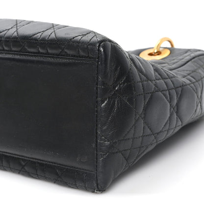 Lambskin Cannage Medium Lady Dior Black