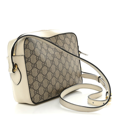 GG Supreme Monogram Small Horsebit 1955 Shoulder Bag Beige Mystic White
