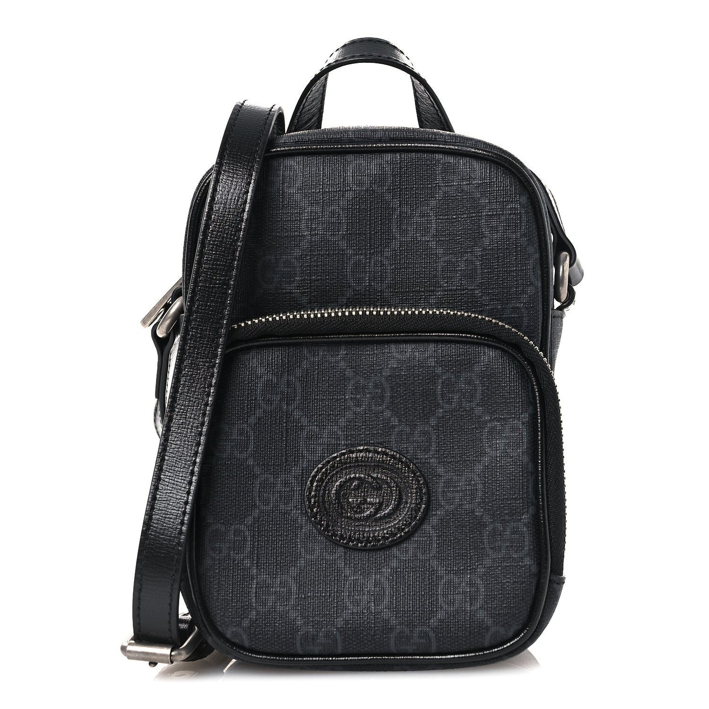 GG Supreme Monogram Azalea Calfskin Mini Retro Interlocking G Bag Black