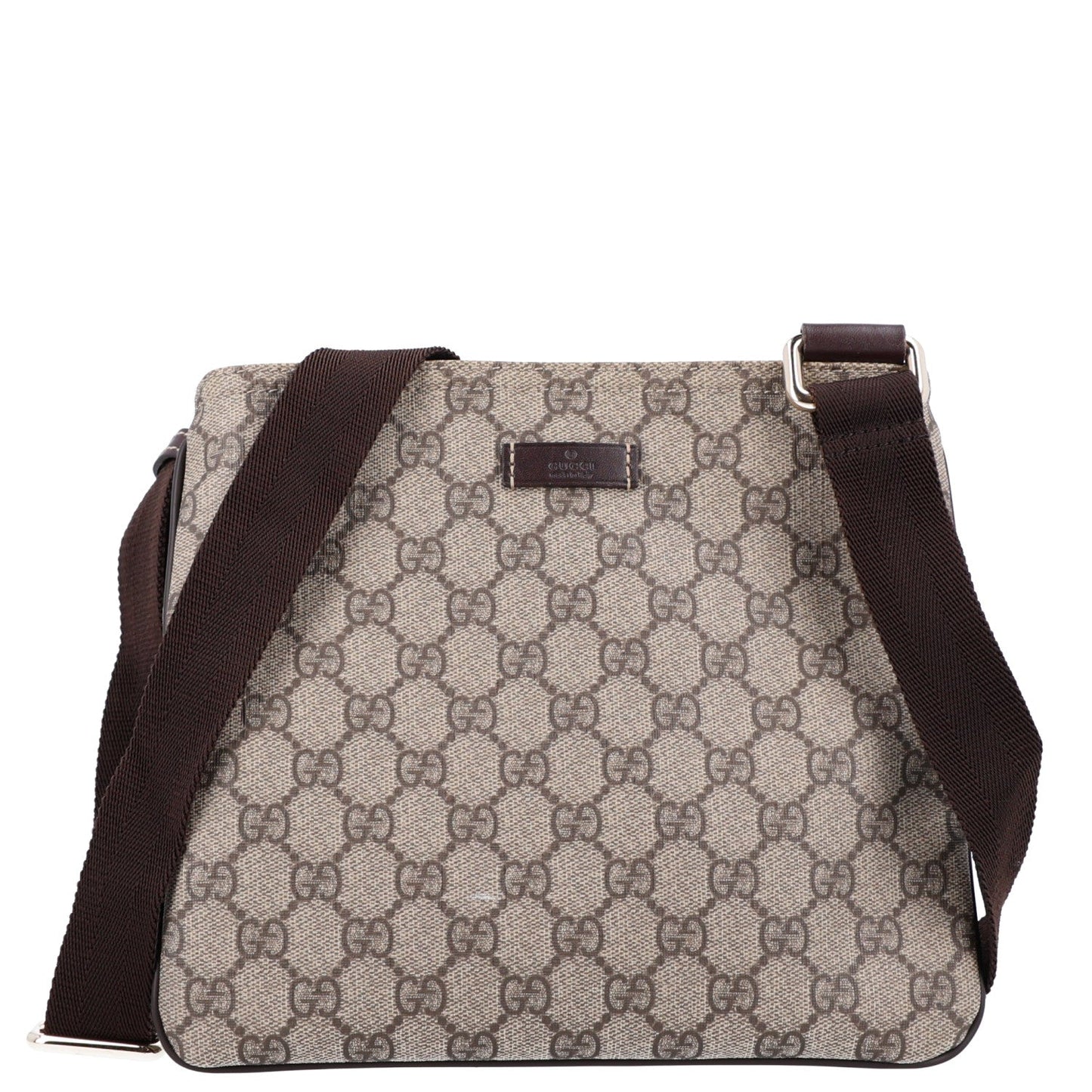 GG Supreme Monogram Small Flat Messenger Bag Dark Brown