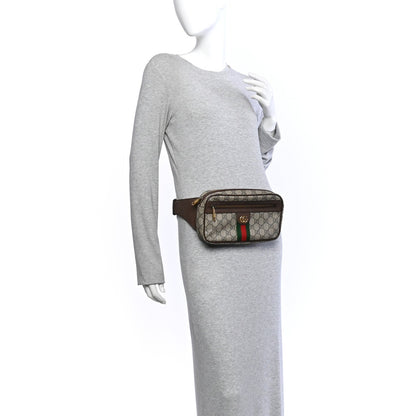 Soft GG Supreme Monogram Medium Ophidia Belt Bag Dark Brown
