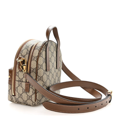 GG Supreme Monogram Azalea Calfskin Retro Interlocking G Multi-Function Bag Beige Ebony Brown Sugar