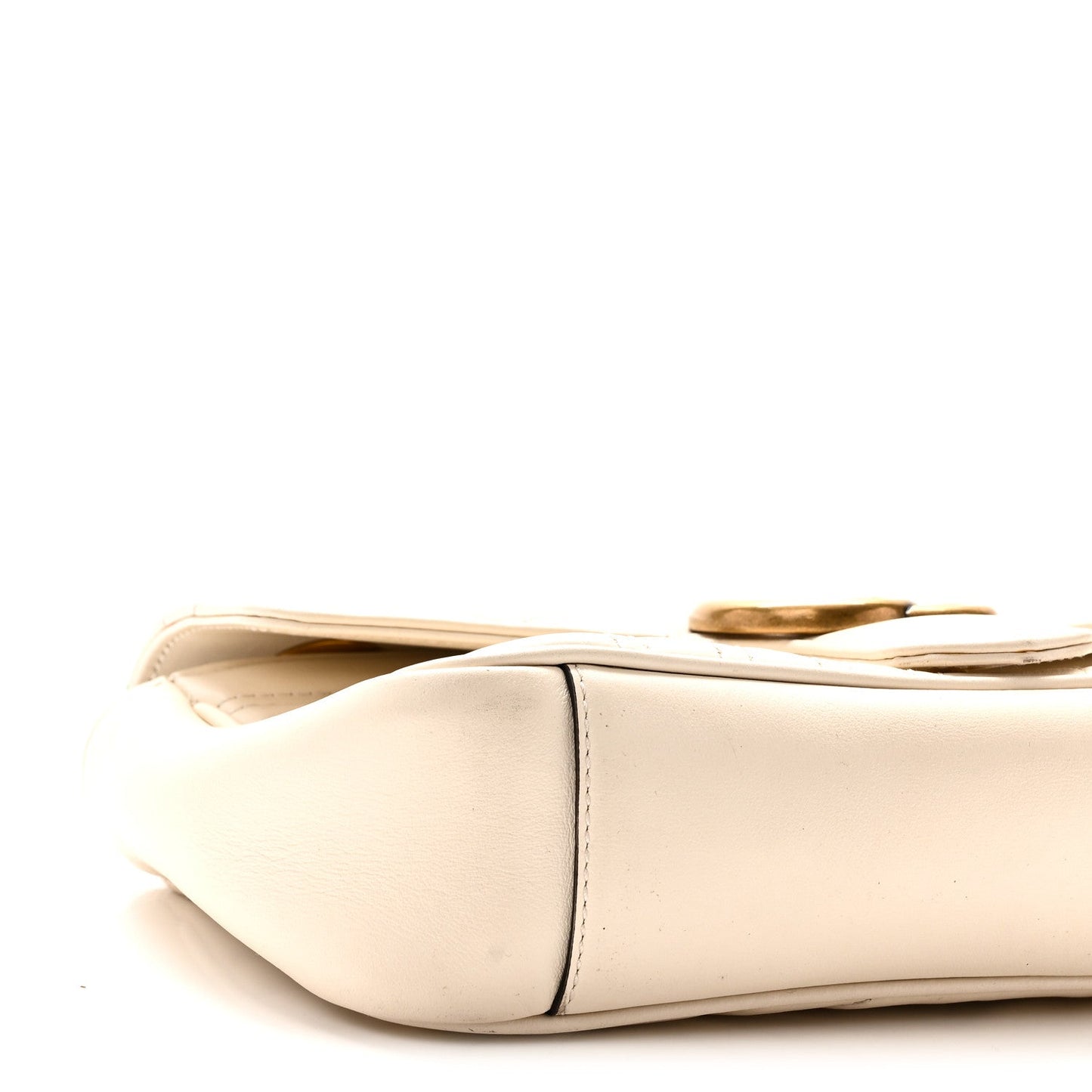 Calfskin Matelasse Mini GG Marmont Shoulder Bag White