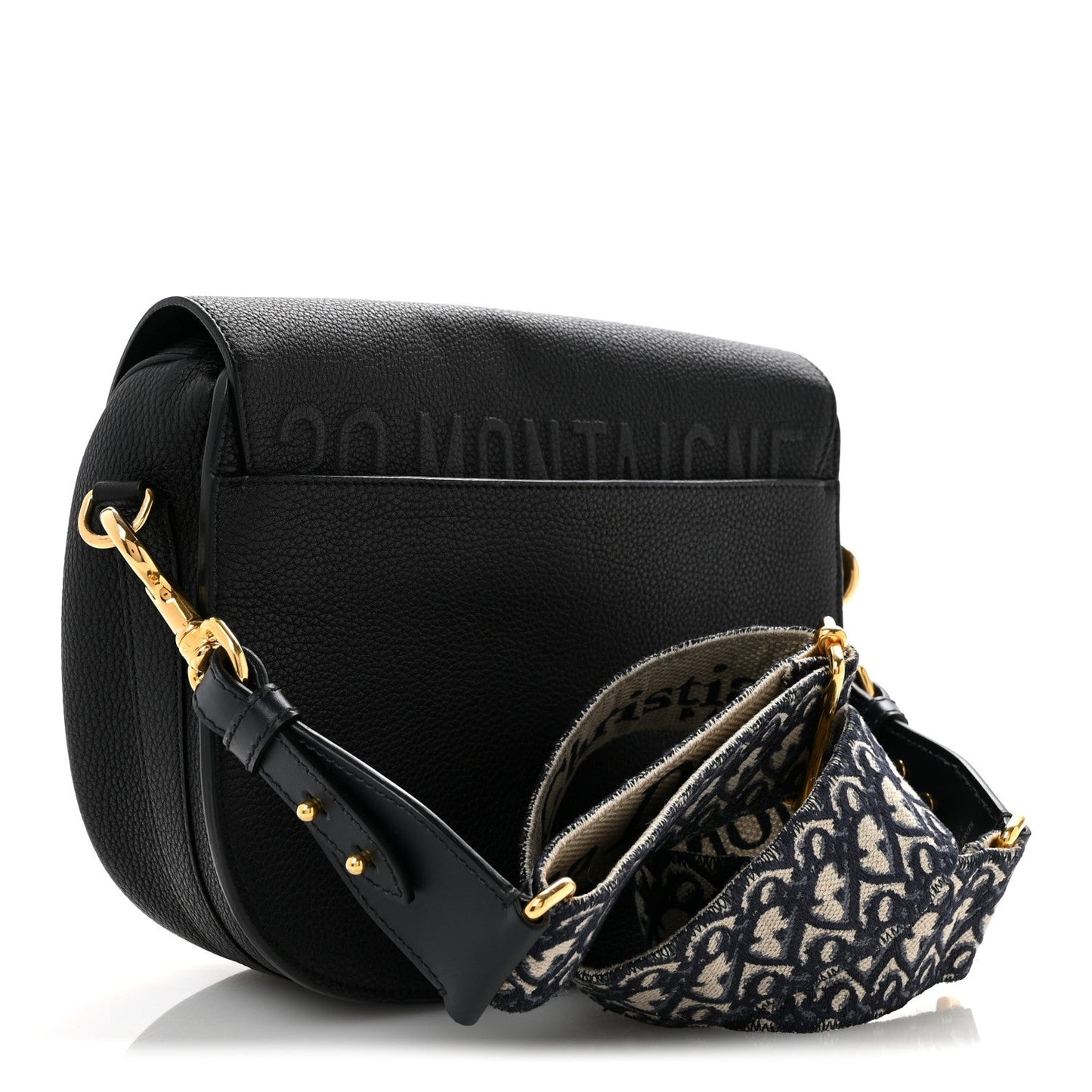 Grained Calfskin Large Bobby Flap Black