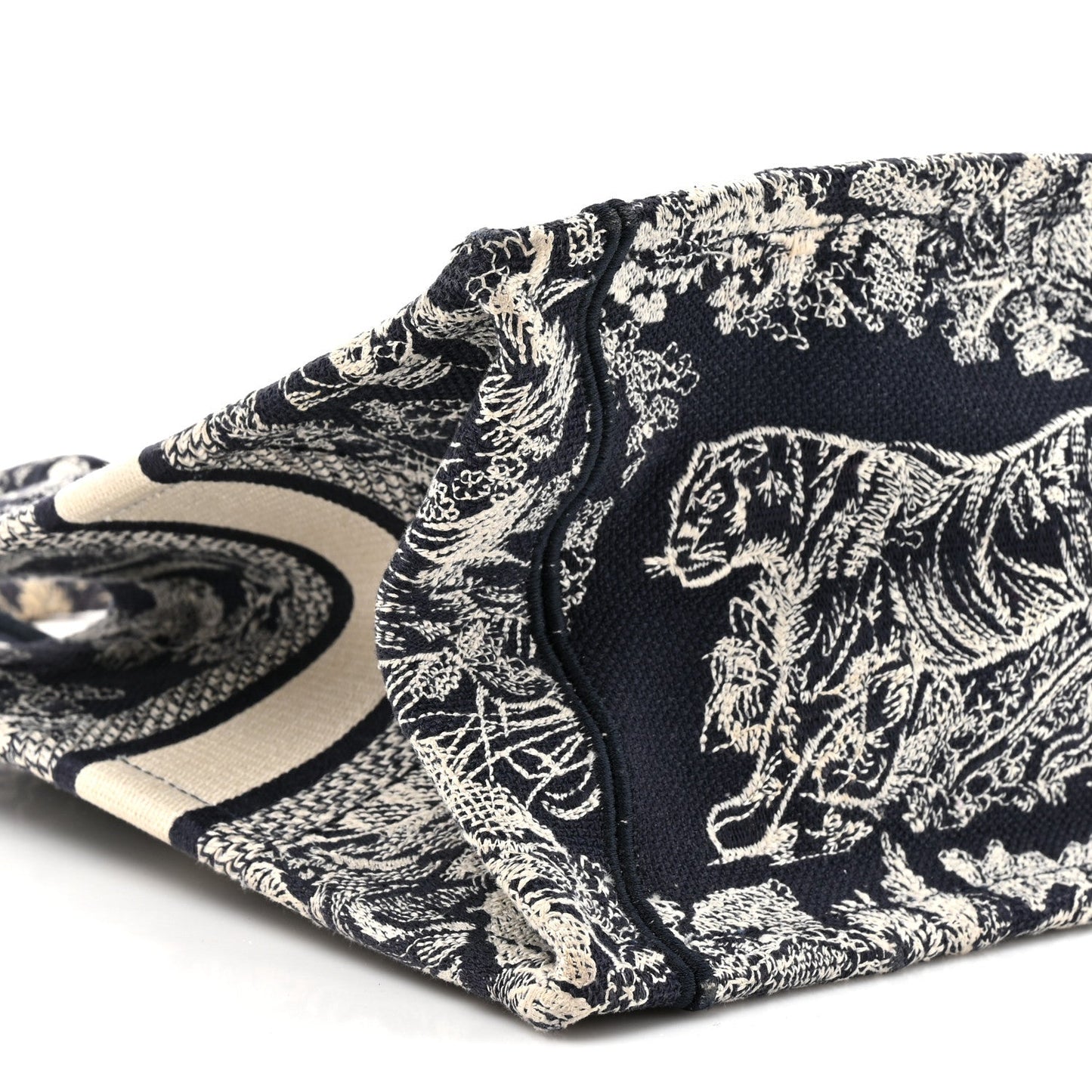 Calfskin Dioriviera Toile De Jouy Small Book Tote With Strap Blue Multicolor