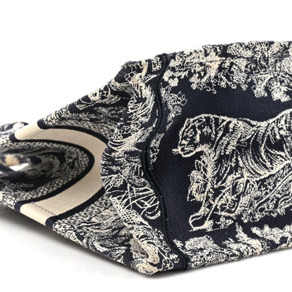 Calfskin Dioriviera Toile De Jouy Small Book Tote With Strap Blue Multicolor