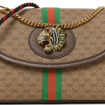 Mini Vintage GG Supreme Monogram Web Small Rajah Slim Flap Shoulder Bag Beige New Acero