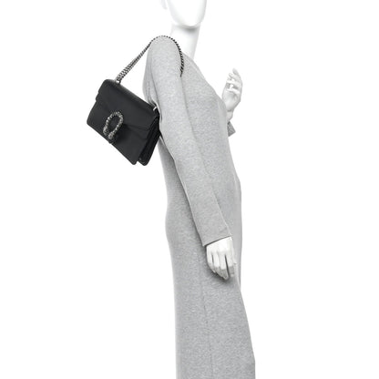 Pebbled Calfskin Small Dionysus Shoulder Bag Black